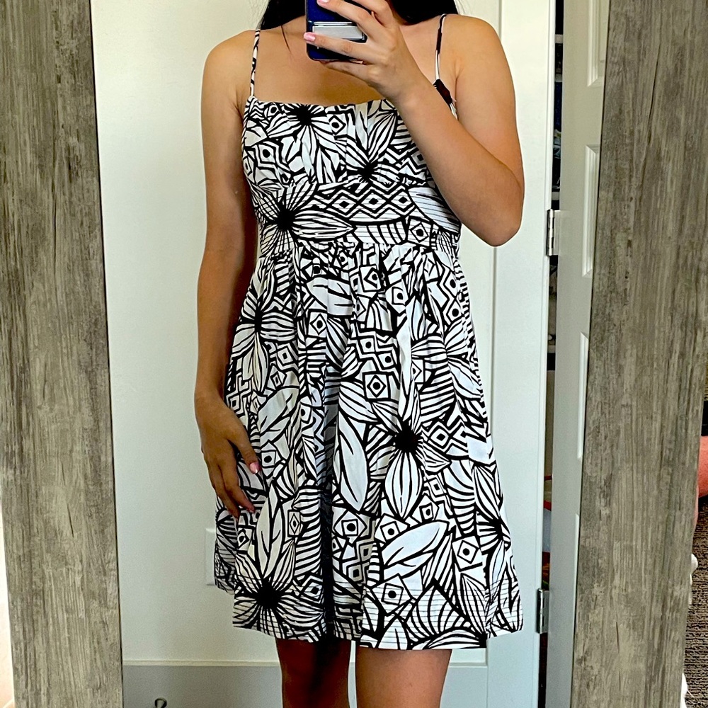 Black And White Floral B. Smart Mini Dress